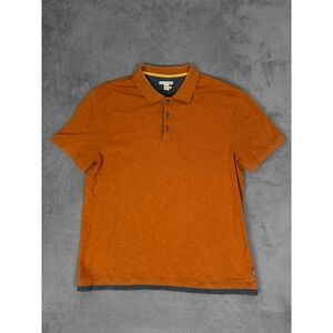 Carbon 2 Cobalt Polo Shirt Mens Large Tall Orange Casual Preppy Short Sleeve